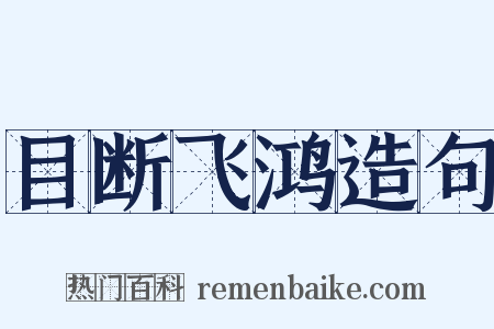 目断飞鸿造句是什么意思的图片